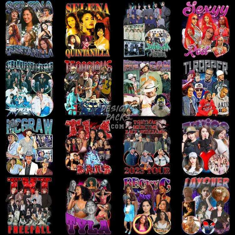70 Music Stars Bootleg Mix Designs Bundle Png