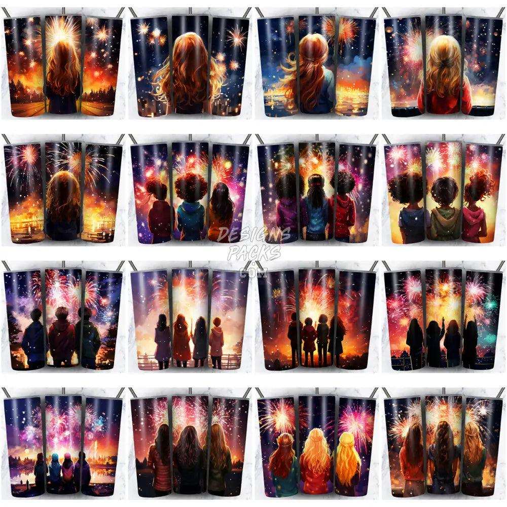 70 New Year Fireworks Tumbler Wrap Bundle Jpg