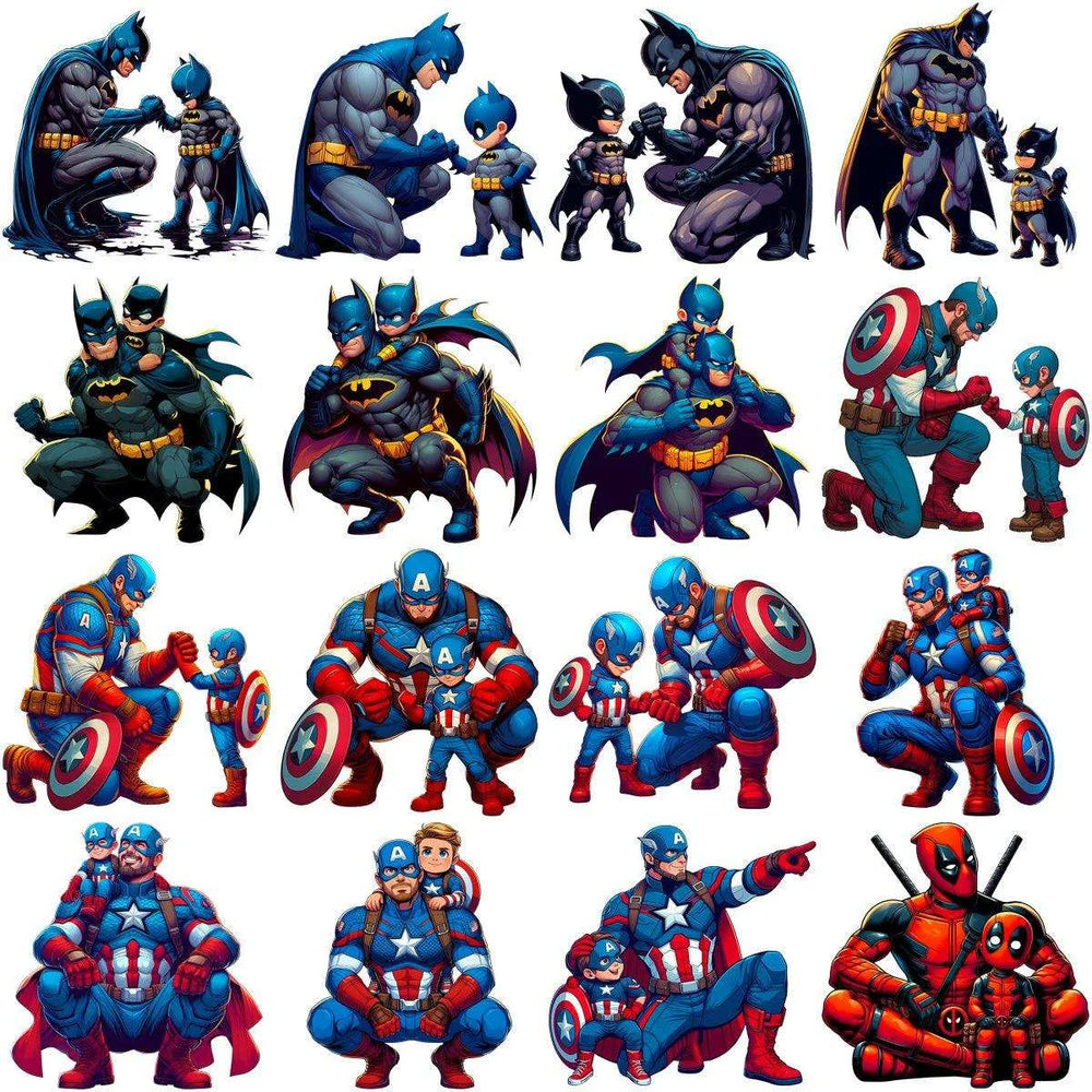 70 Super Hero Dad Father's Day Designs Bundle PNG