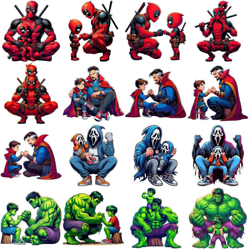 70 Super Hero Dad Father's Day Designs Bundle PNG
