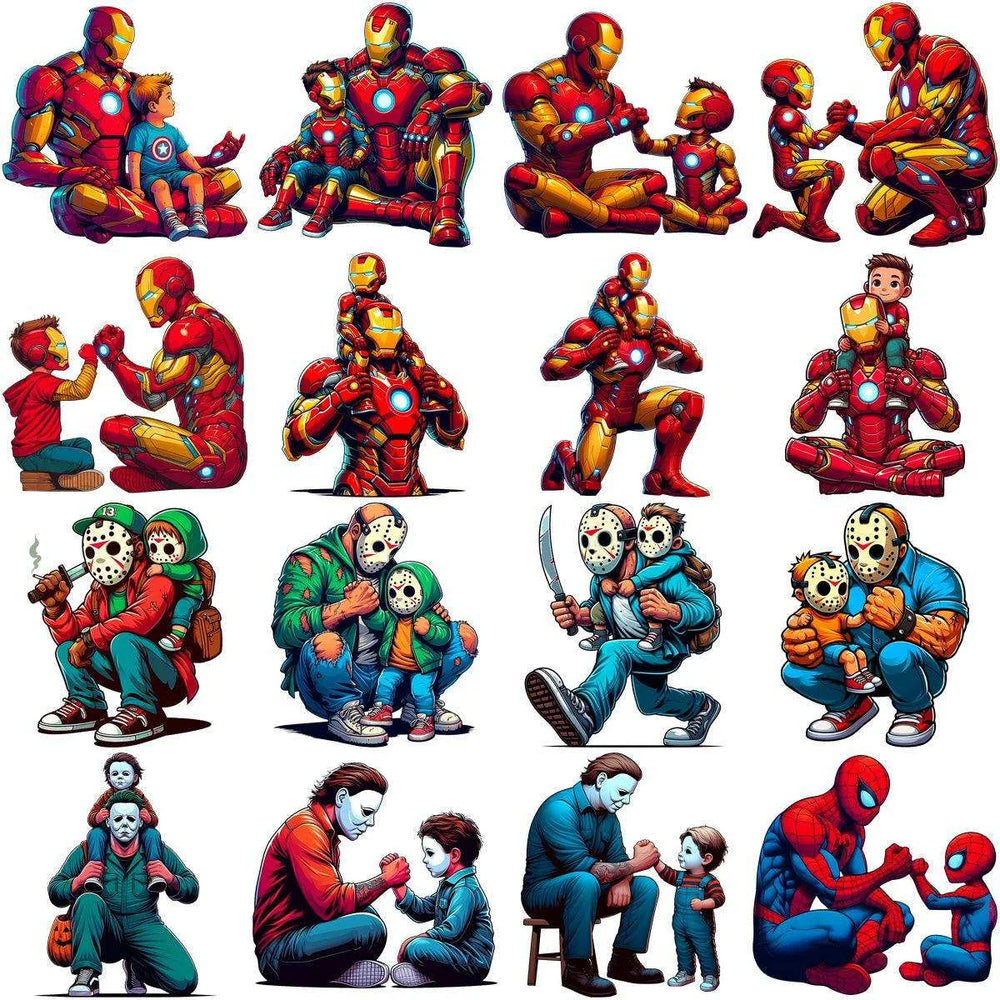 70 Super Hero Dad Father's Day Designs Bundle PNG
