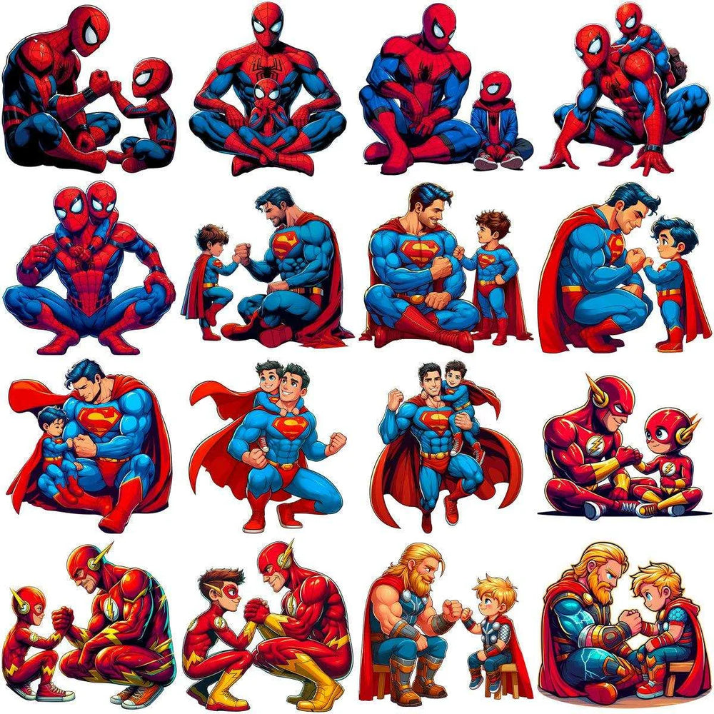 70 Super Hero Dad Father's Day Designs Bundle PNG