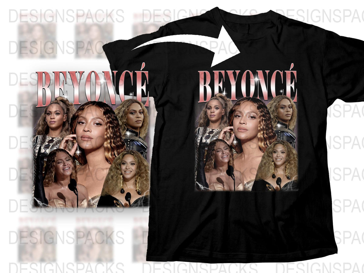 Beyonce Graphic T-Shirt, Pop Icon Music Star Tee, Multiple Images, Fan Apparel, Black Shirt