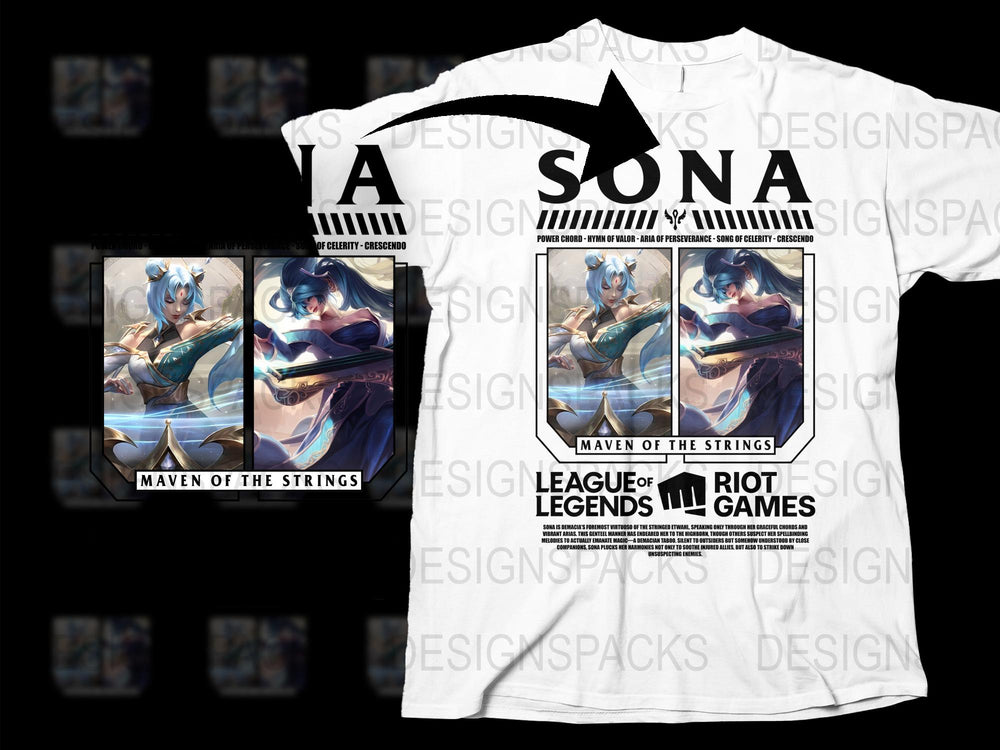 League of Legends Sona T-Shirt, Maven of the Strings Graphic Tee, Gaming Apparel, Riot Games Merchandise