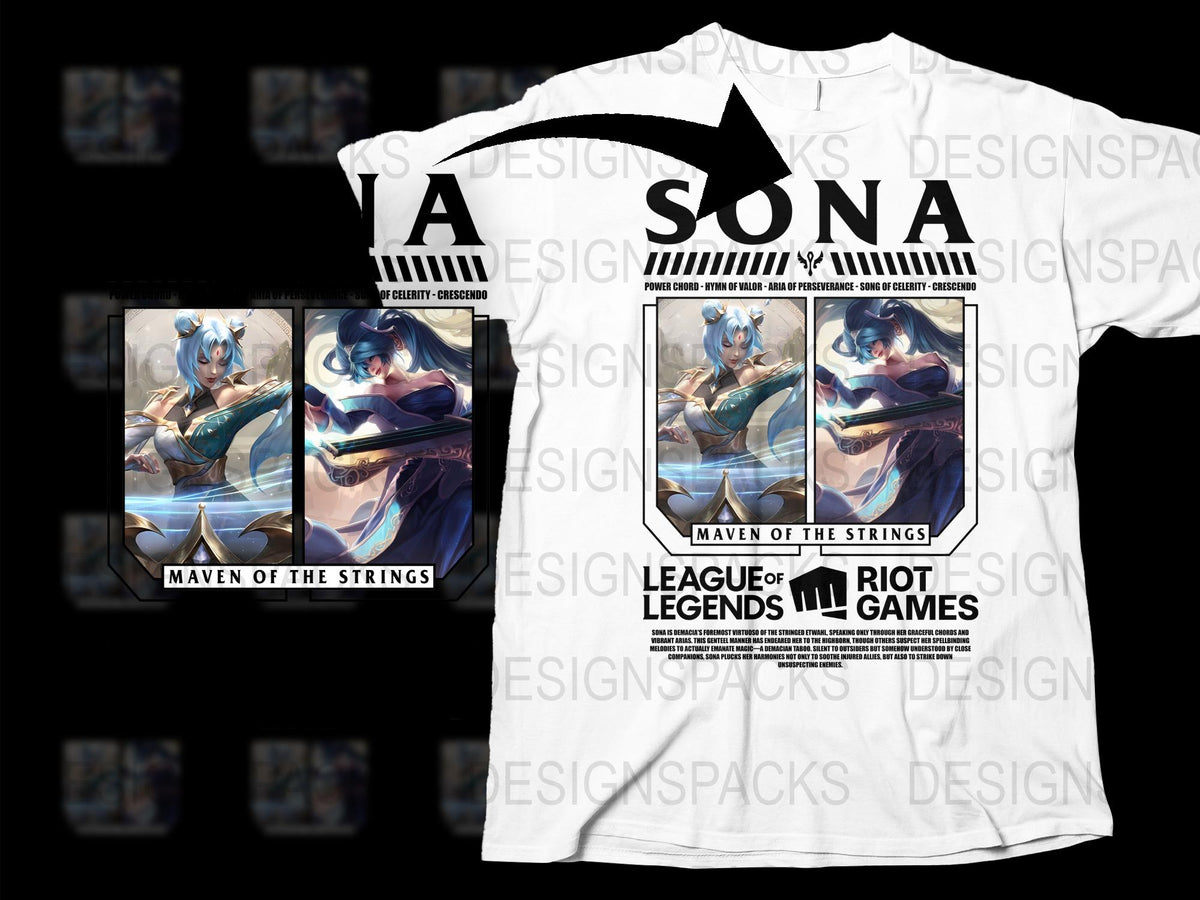 League of Legends Sona T-Shirt, Maven of the Strings Graphic Tee, Gaming Apparel, Riot Games Merchandise