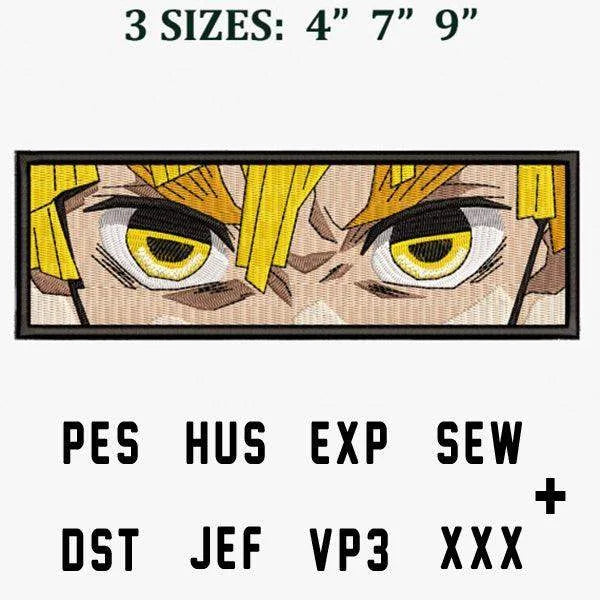 Zenitsu Agatsuma Rectangle Eyes Anime Embroidery Design