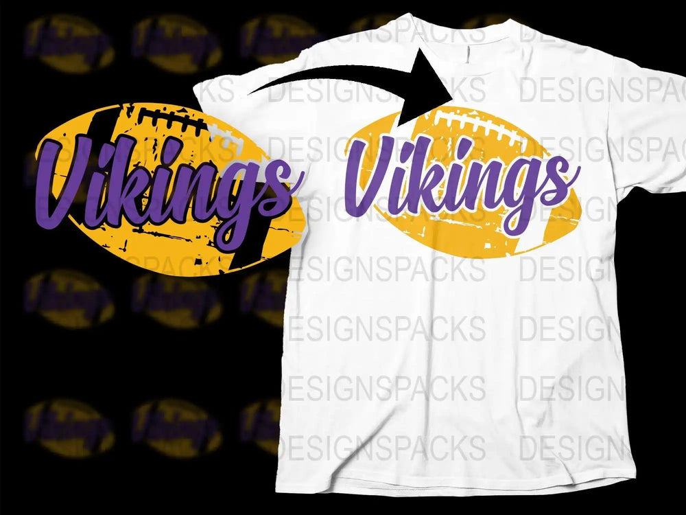 Vikings Graphic T-Shirt, Purple and Yellow Sports Team Tee, Casual Fan Apparel, Unisex Cotton Shirt