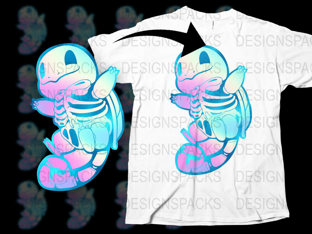 Cute Axolotl Skeleton T-Shirt, Colorful Graphic Tee, Unique Animal Design, Soft Cotton, Unisex Fit