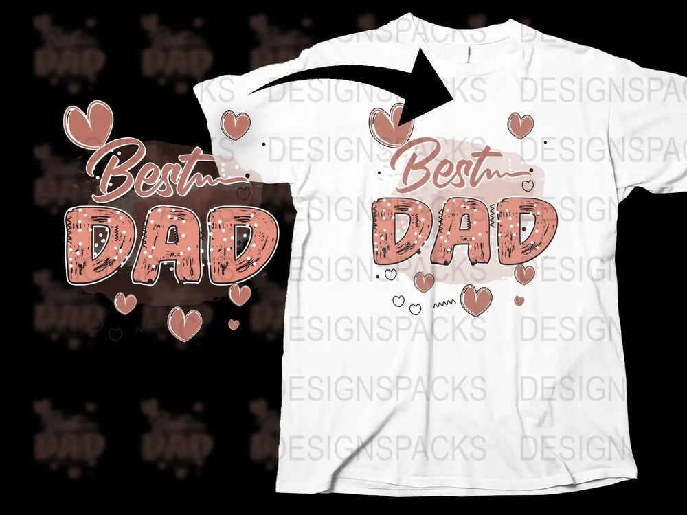 Best Dad T-Shirt, Father's Day Gift, Cool Dad Tee, Men's Fashion, Graphic Shirt, Bold Text Design, White and Red.