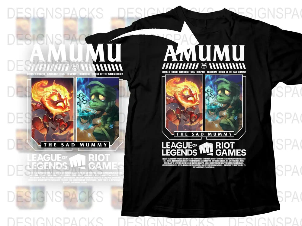 Amumu T-Shirt, League of Legends, Sad Mummy Graphic Tee, Riot Games Merchandise, Gaming Apparel, Unisex Clothing