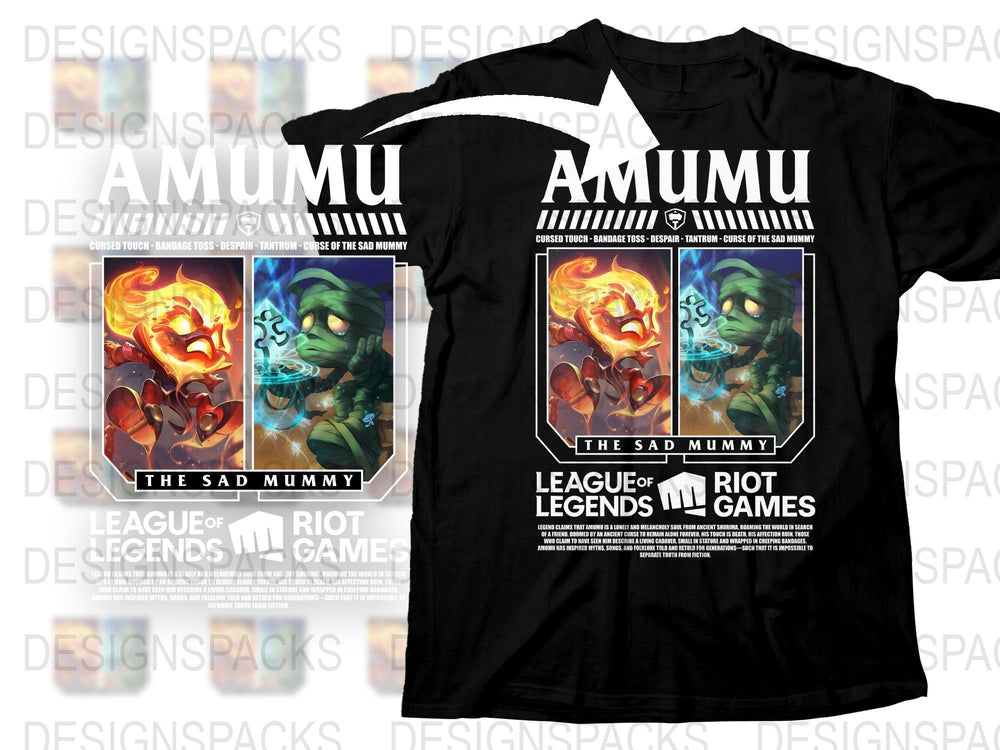 Amumu T-Shirt, League of Legends, Sad Mummy Graphic Tee, Riot Games Merchandise, Gaming Apparel, Unisex Clothing