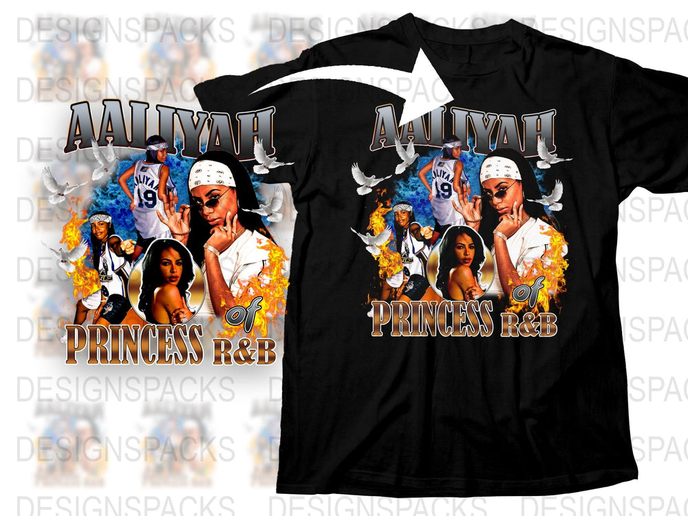 Vintage Aaliyah T-Shirt, Princess of RandB Hip Hop Tee, 90s Music Icon Graphic Shirt, Retro Style Casual Top for Fans