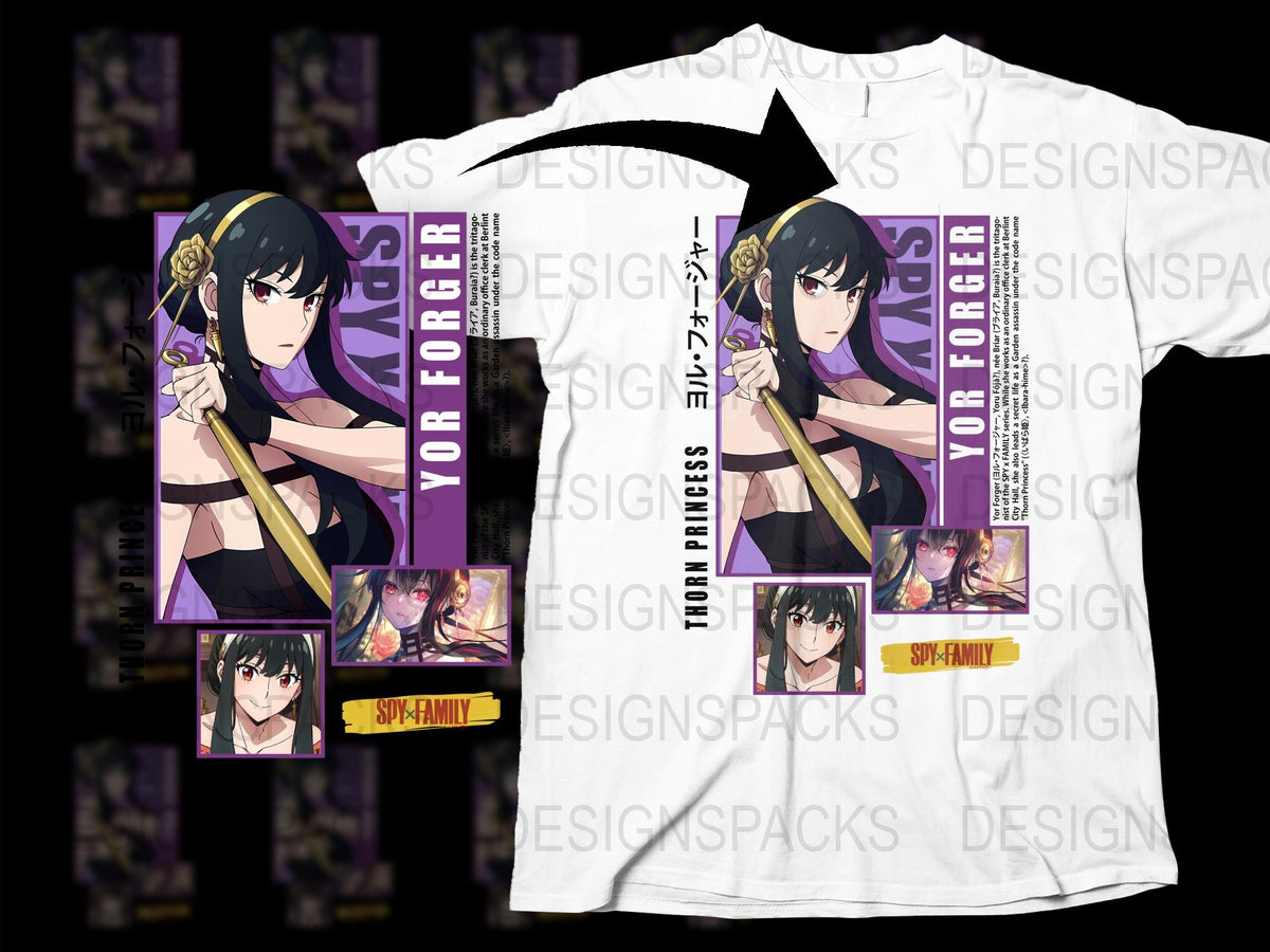 Anime Graphic T-Shirt, Yoru Forger Spy x Family Character, Unisex Manga Tee, Japanese Anime Fan Gift