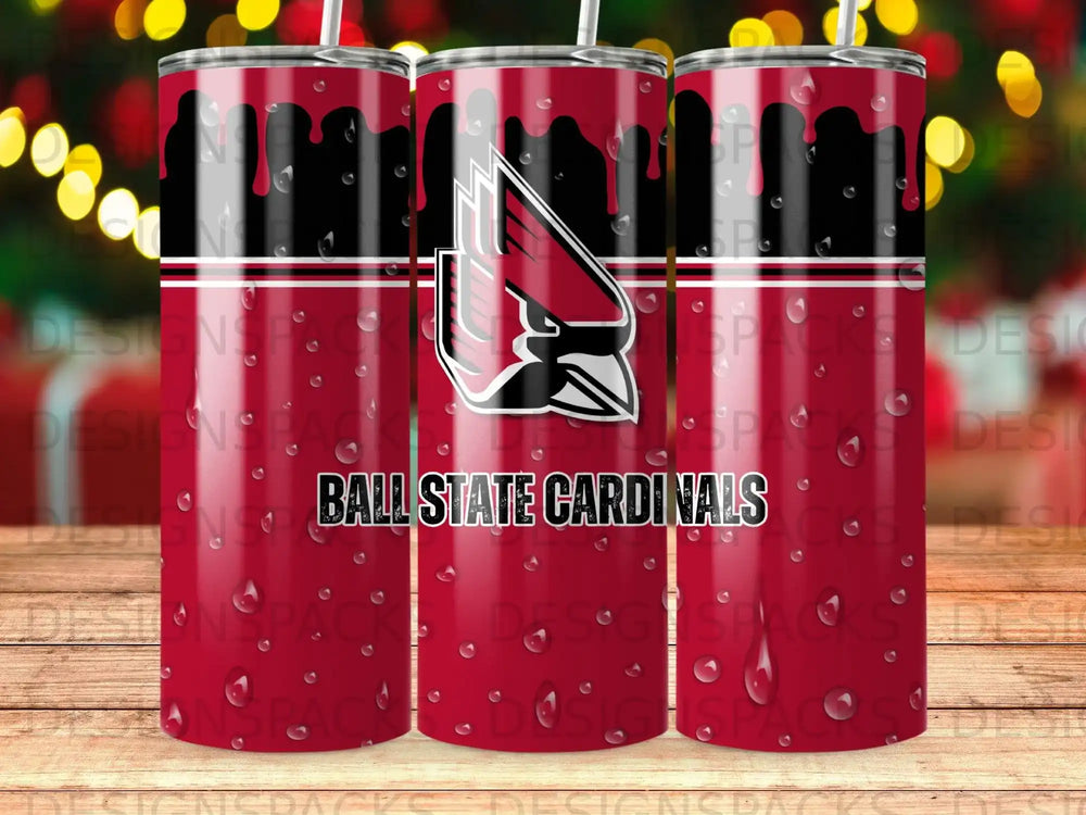 Ball State Cardinals Logo Dripping Red Black Stripes product type