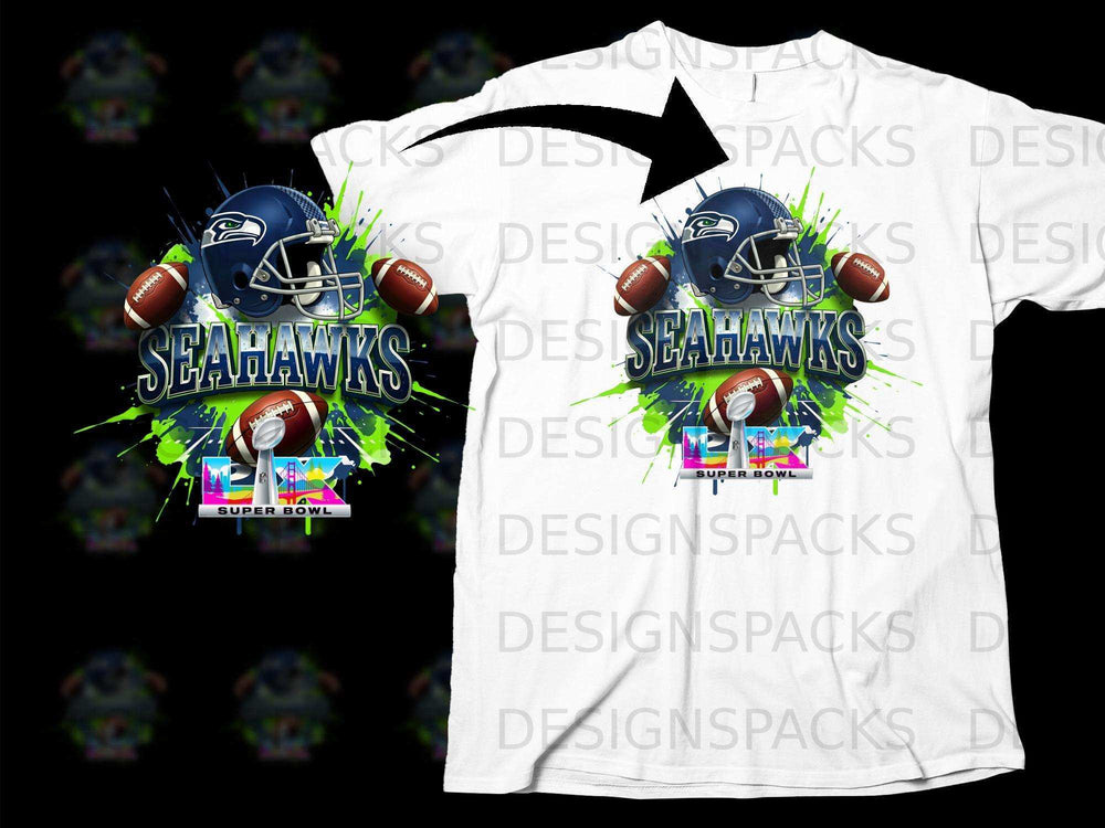 Seahawks Super Bowl Graphic Football Fan T-Shirt
