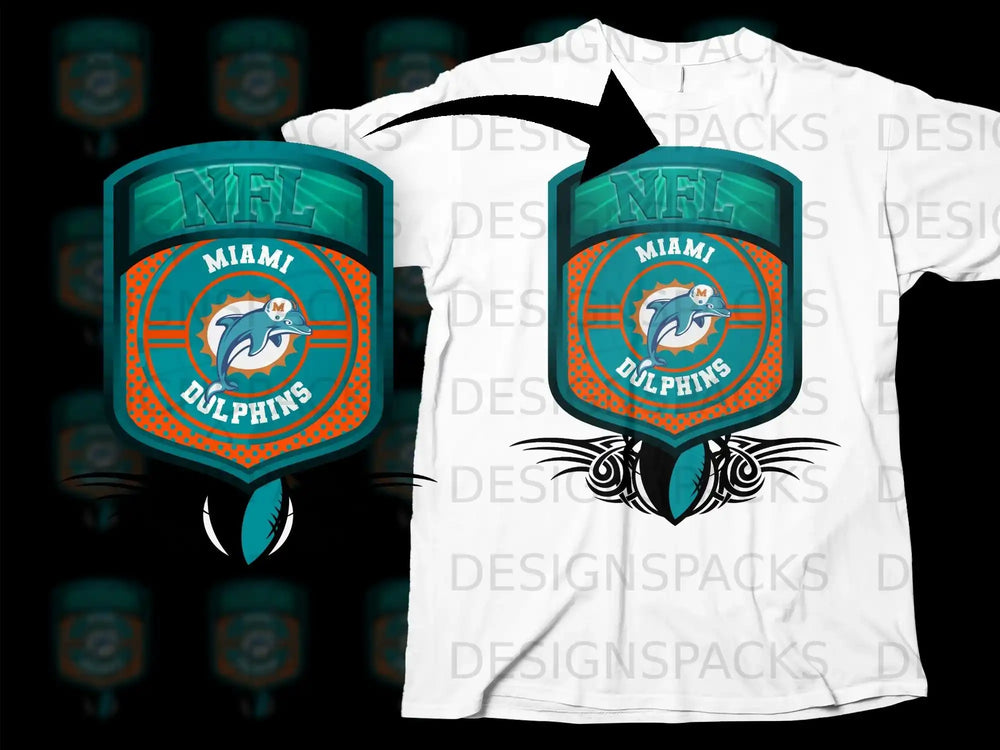 Miami Dolphins NFL Logo T-Shirt Sports Fan Apparel