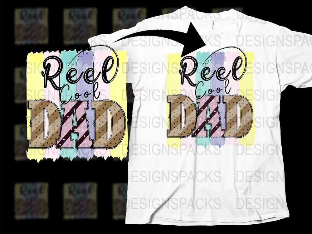 Reel Cool Dad T-Shirt, Fishing Lover Gift, Retro Style Graphic Tee, Father's Day Present Idea