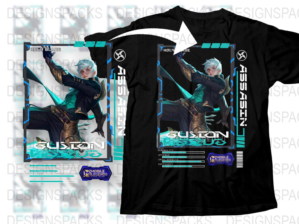 Holtside Judson Blade Mobile Legends Game Character Graphic T-Shirt, Cool Gaming Tee, Unique Gamer Gift