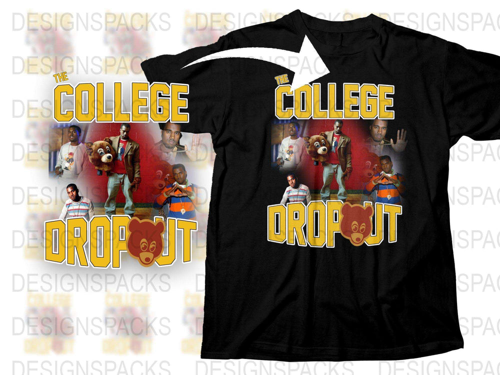 Vintage College Dropout T-Shirt, Retro 90s Hip Hop Tee, Urban Streetwear Fashion, Unisex Graphic Shirt