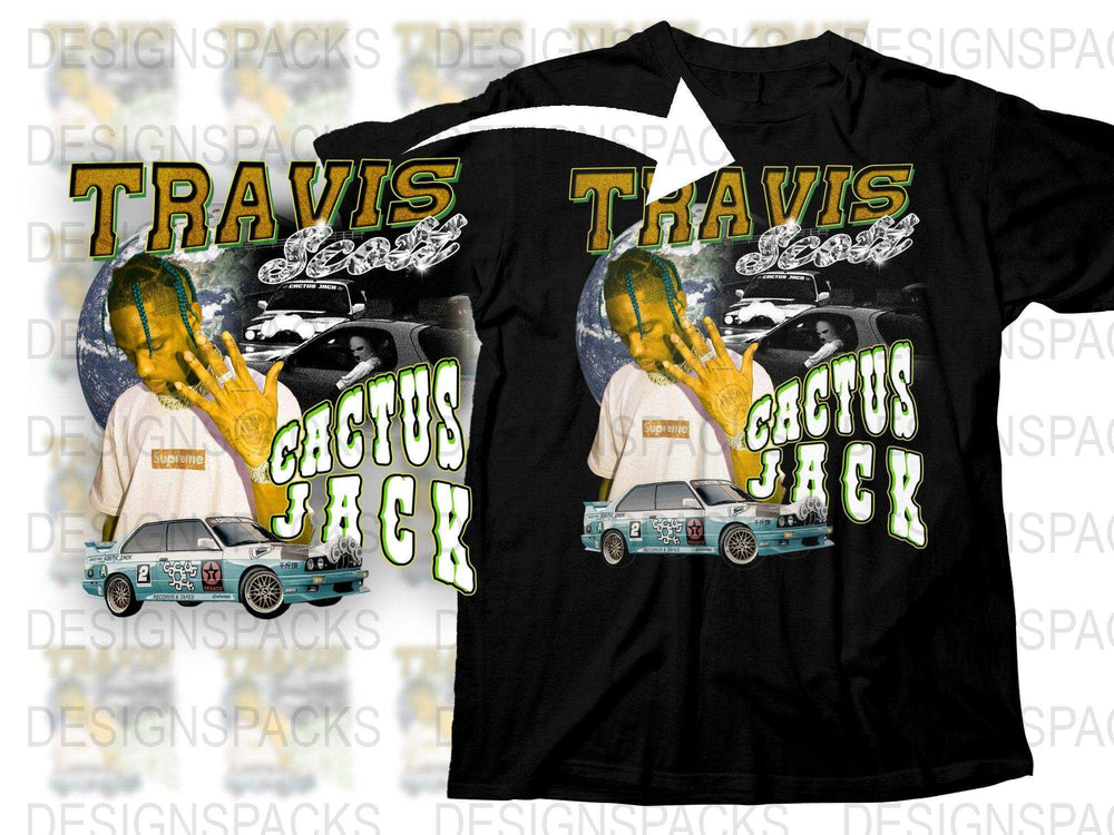 Travis Scott Cactus Jack Inspired T-Shirt, Vintage Car Graphic Tee, Hip Hop Merch, Streetwear Style Shirt