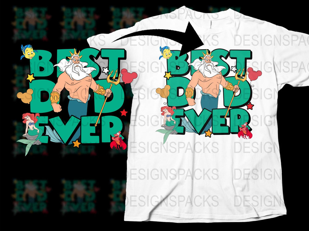 Best Dad Ever Disney Shirt, Father's Day Tee, Beauty and the Beast Inspired T-Shirt, Unique Gift for Dads, Family Matching Outfits