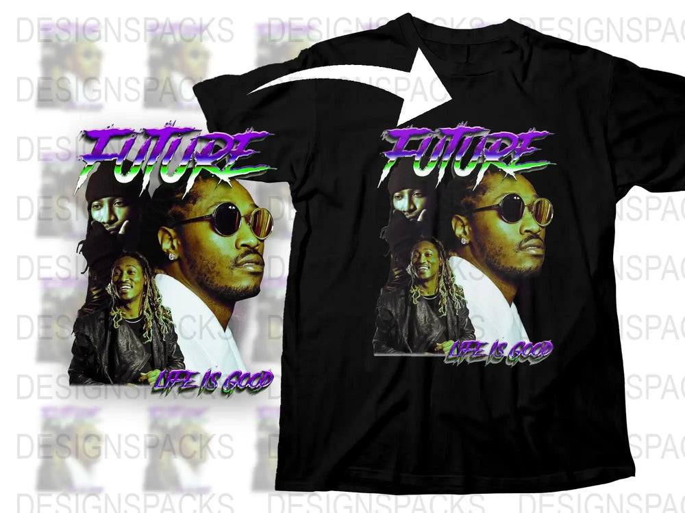 Future Inspired Graphic T-Shirt, Vintage 90s Style Hip-Hop Tee, Life is Good, Retro Fashion Top