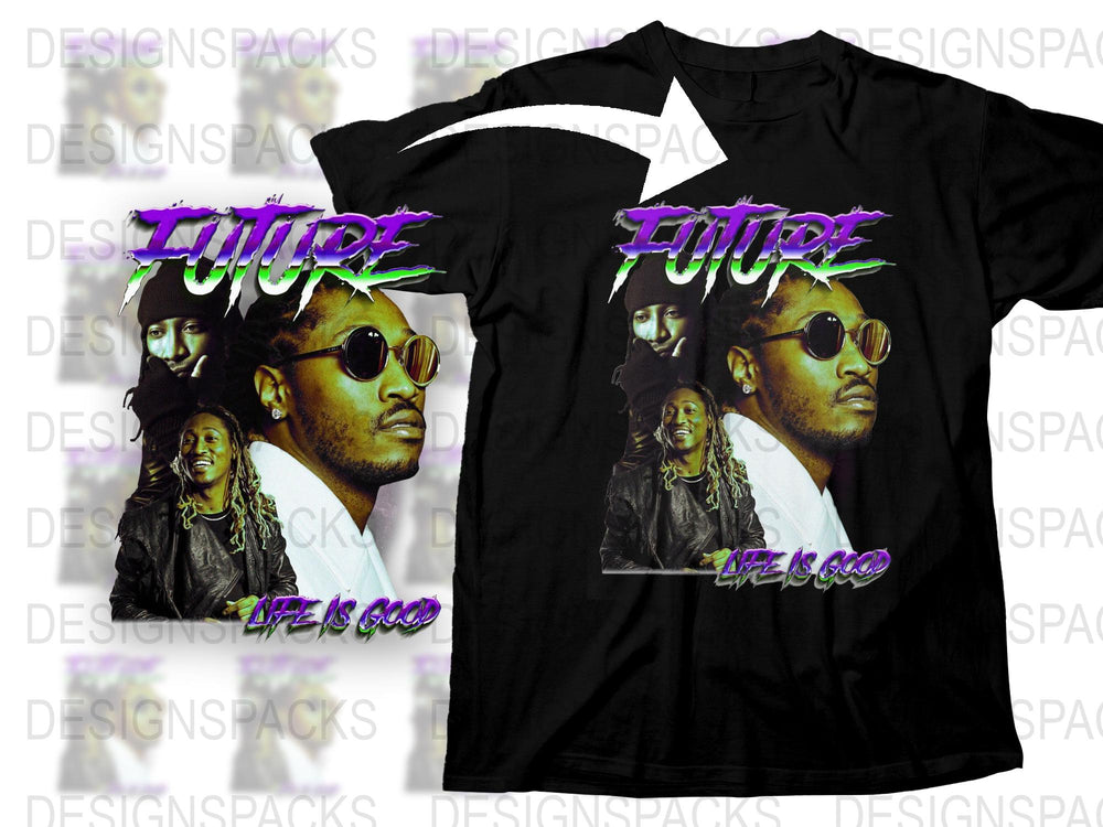 Future Inspired Graphic T-Shirt, Vintage 90s Style Hip-Hop Tee, Life is Good, Retro Fashion Top