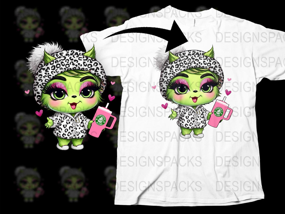 Cute Green Eyed Cat T-Shirt, Cartoon Kitty in Leopard Costume, Kids Animal Graphic Tee, Unique Children's Fashion, Fun Gift Idea
