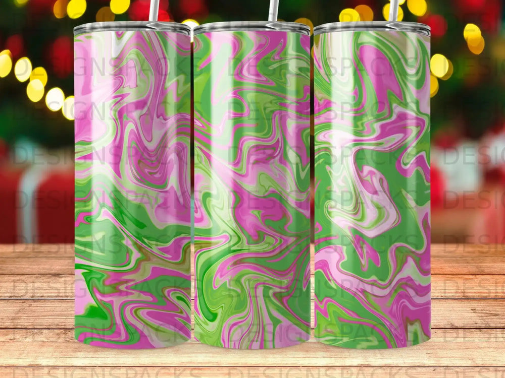 Abstract Pink Green Swirl Pattern Tumbler Cup product type