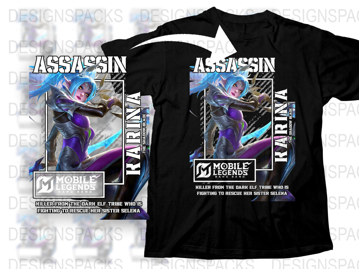 Mobile Legends Assassin Hero T-Shirt, Trendy Gaming Apparel, Cool Character Graphic Tee
