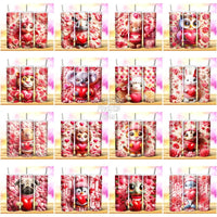 Load image into Gallery viewer, 71 Valentine 3D Pink Animal Tumbler Wrap Bundle Jpg
