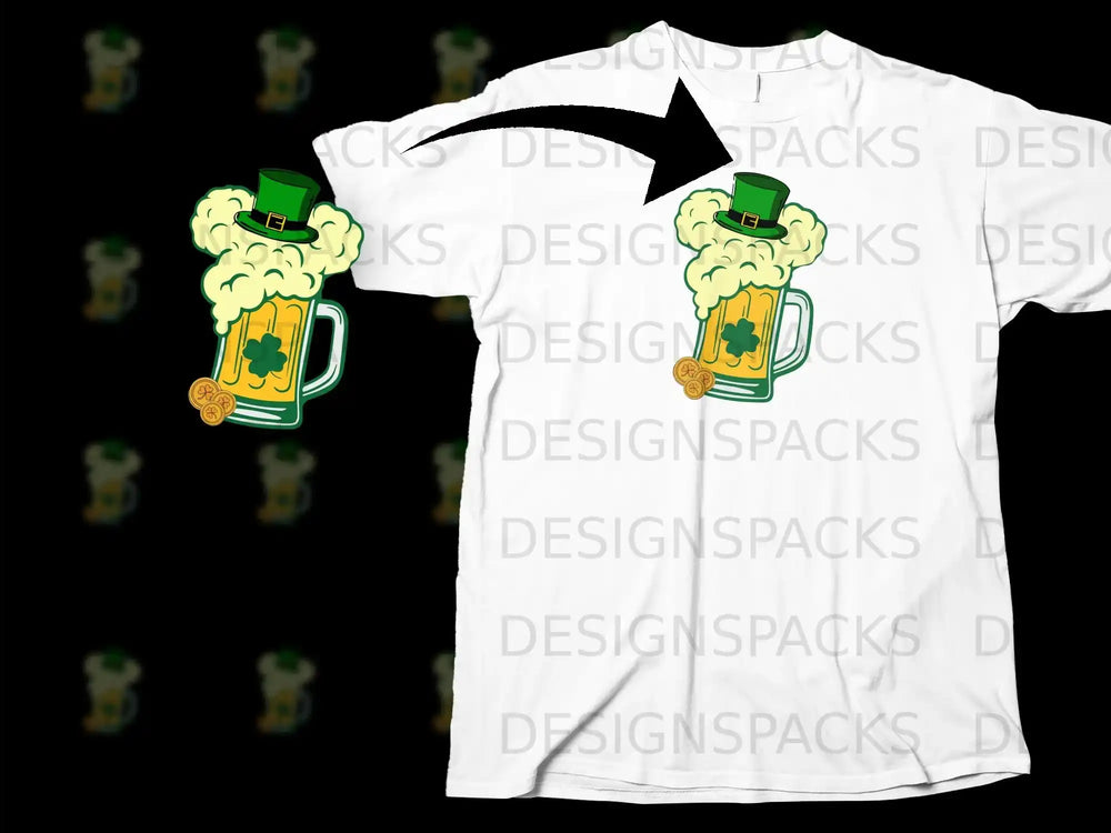 St Patricks Day Leprechaun Hat Beer Mug Shamrocks Gold product type