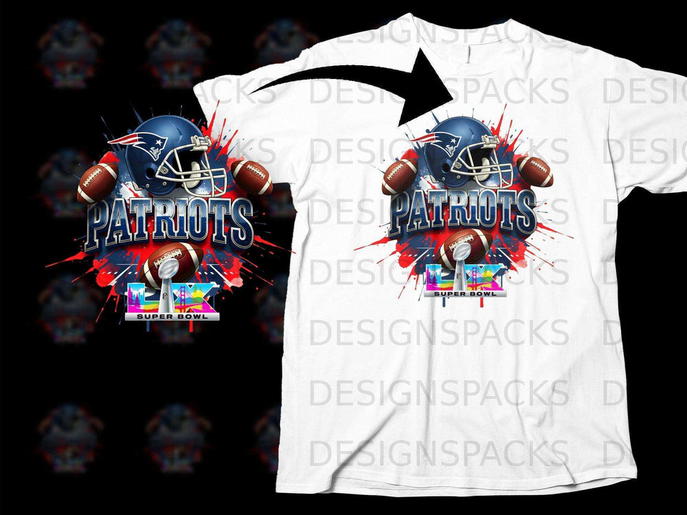 Patriots Super Bowl Football Fan Graphic T-shirt