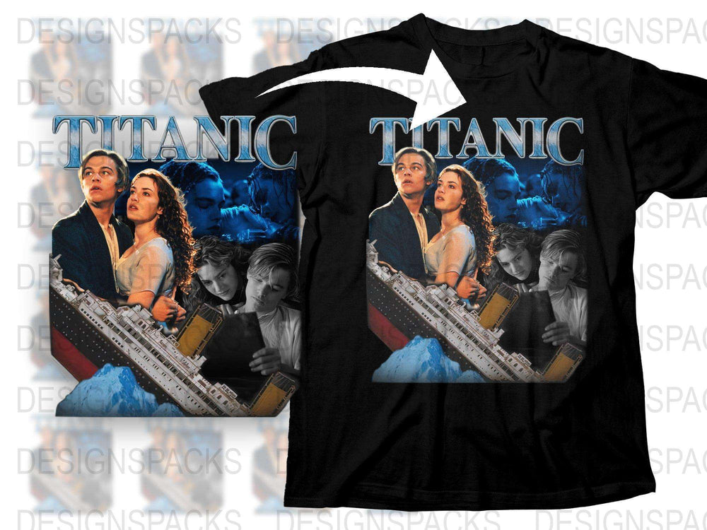 Titanic Movie Graphic T-Shirt, Vintage Romantic Film Tee, Classic Love Story Shirt, Unique Film Memorabilia Apparel