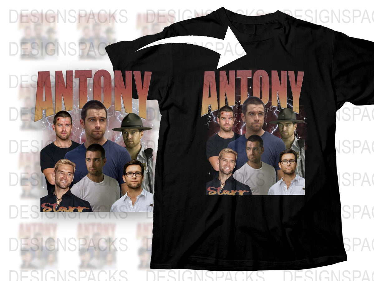 Custom Anthony T-Shirt with Various Poses, Personalized Men's Fashion Tee, Unique Photo Collage Shirt