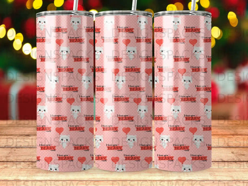 Three tumblers with repeating 
