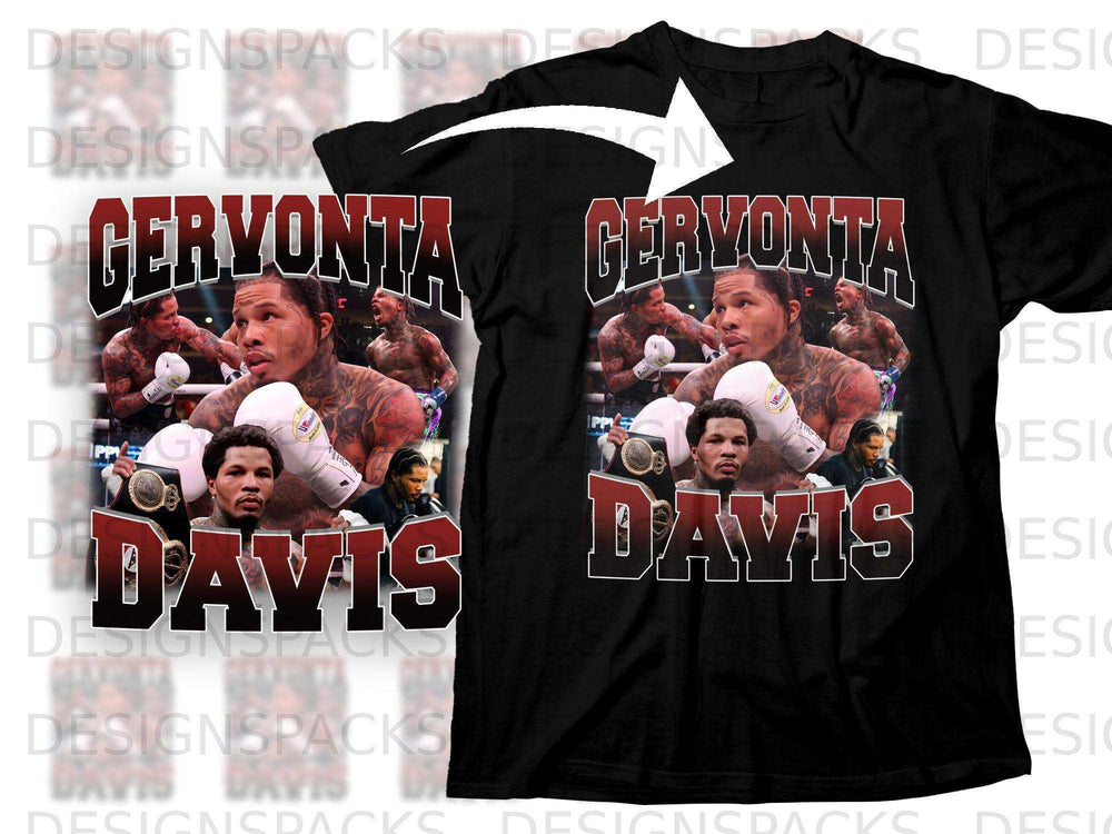 T-shirt graphic with Gervonta Davis boxing image and text "Gervonta Davis."