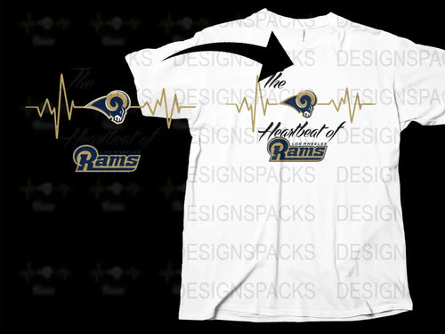 Heartbeat of Rams T-Shirt, Sports Fan Graphic Tee, Unique Football Team Support Shirt