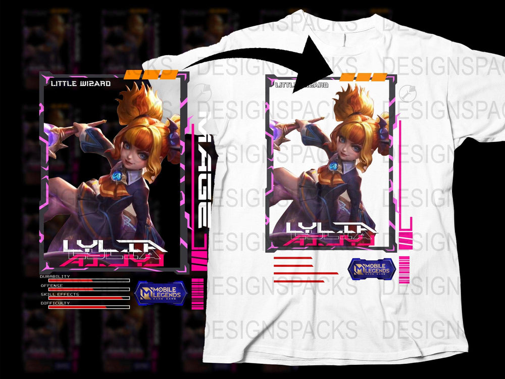 Mobile Legends Lylia T-Shirt, Little Wizard Gaming Tee, Unique Gamer Gift, Fantasy Character Shirt
