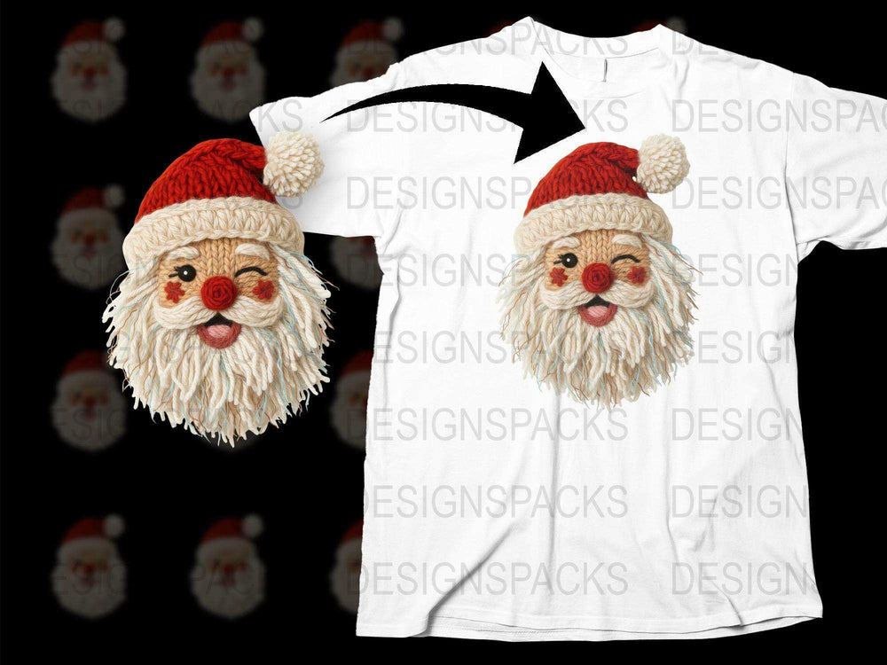 Santa Claus Face Holiday T-Shirt, Christmas Santa Graphic Tee, Festive Winter Apparel for All Ages
