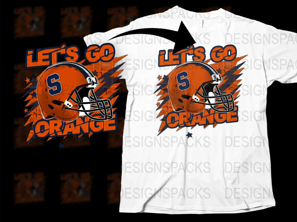 Let's Go Orange Syracuse Football Helmet T-Shirt, Sports Fan Apparel, College Team Spirit Wear