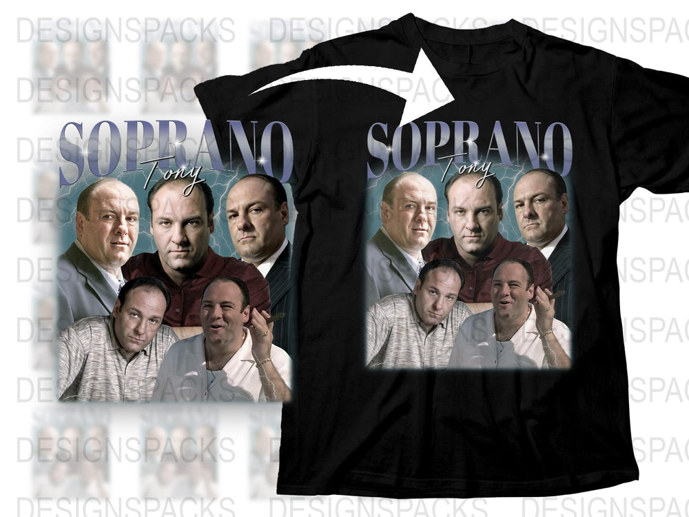 Tony Soprano T-Shirt, Classic TV Show Character Tee, Multiple Poses, Fan Gift Idea