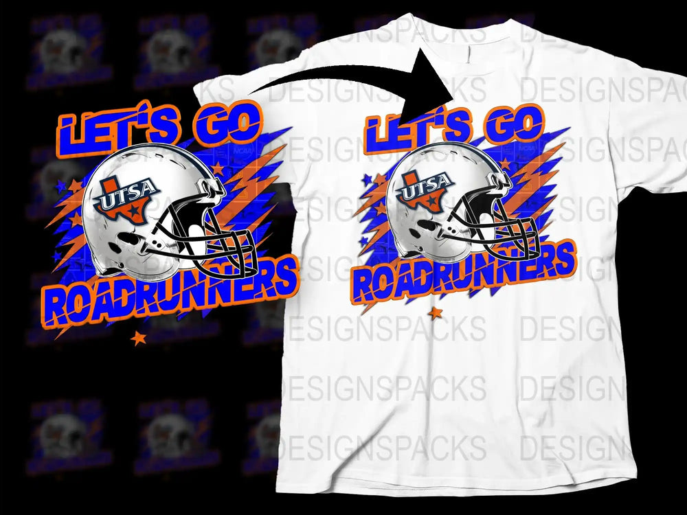 UTSA Roadrunners Graphic T-Shirt, College Football Helmet Design, Sports Fan Gift, Bold Typography
