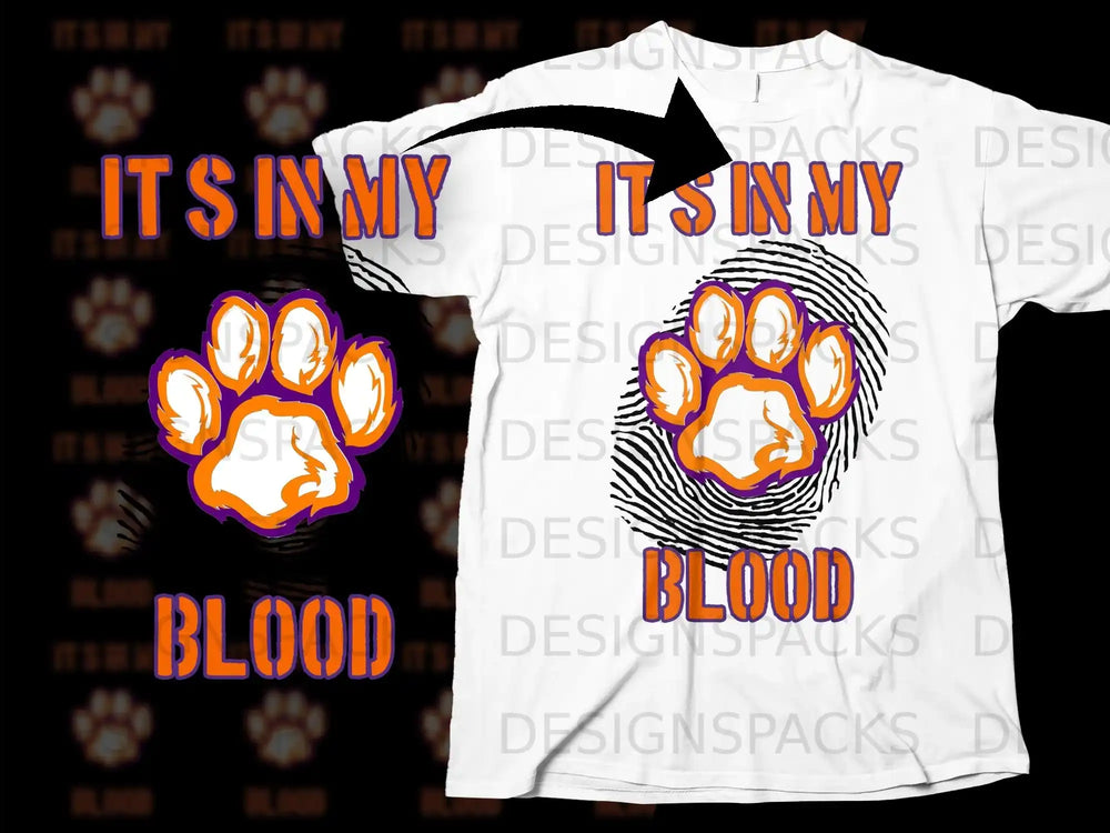 Its In My Blood Paw Print Shirt for Animal Lovers