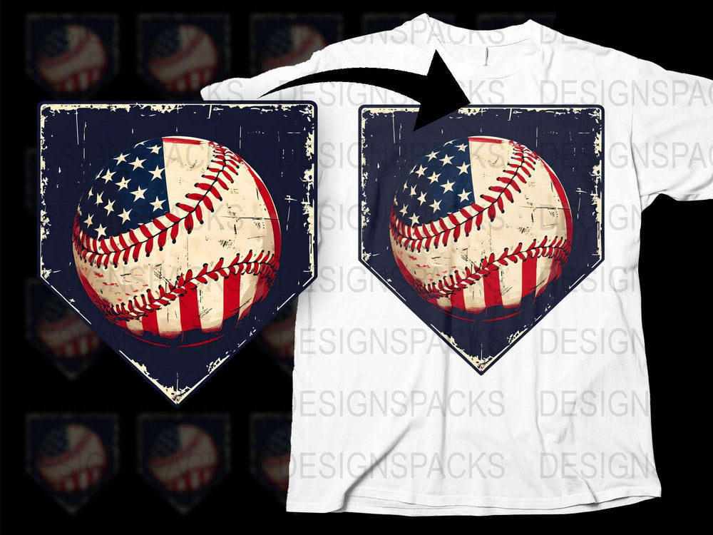 Vintage American Flag Baseball T-Shirt, Patriotic Sports Tee, Distressed Print, Unisex Graphic Shirt, Casual Summer Top, Gift for Fans