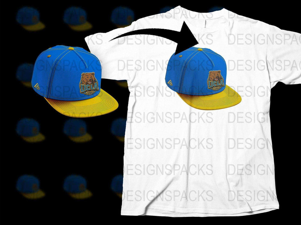 UCLA Bruins Embroidered Cap and Matching T-Shirt Set, Blue and Yellow Sports Gear