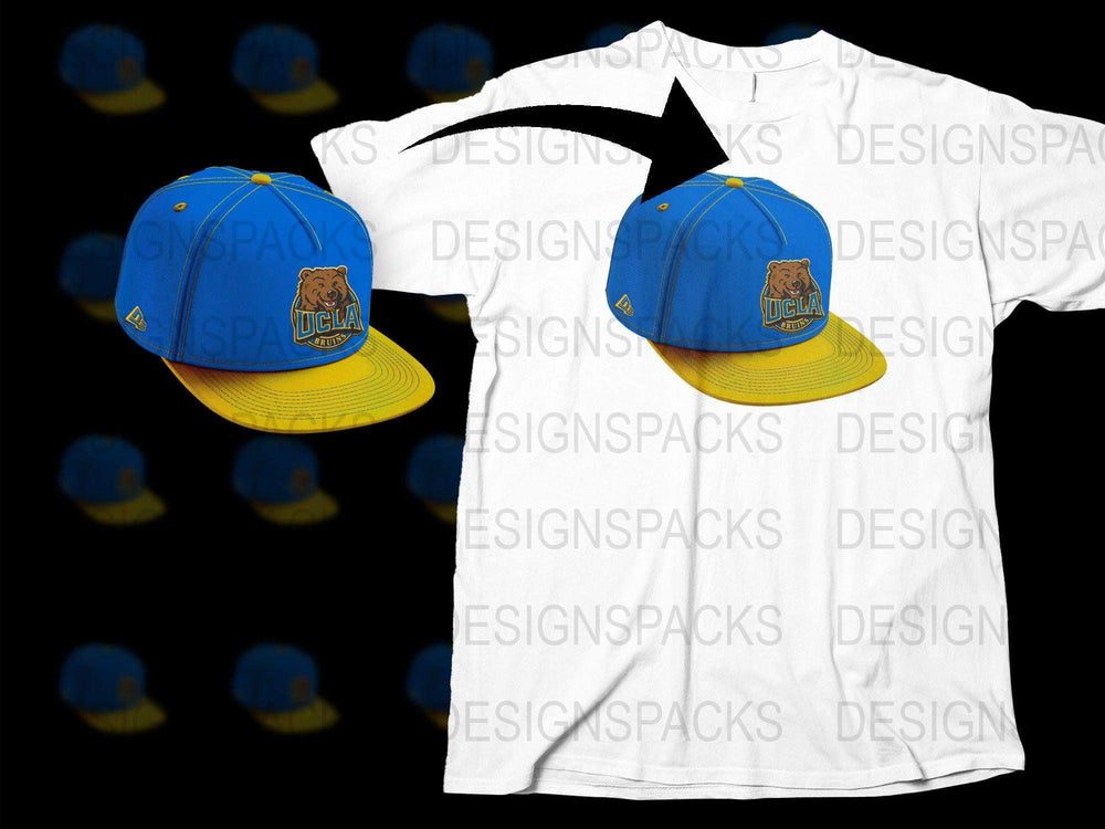 UCLA Bruins Embroidered Cap and Matching T-Shirt Set, Blue and Yellow Sports Gear