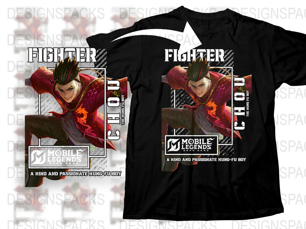 Mobile Legends Fighter Chou T-Shirt, Kung-Fu Boy Graphic Tee, Gaming Apparel, Unique Gift Idea