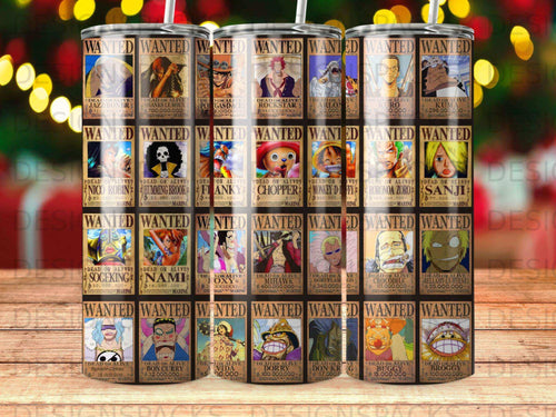 Wanted posters from One Piece featuring characters and bounties
