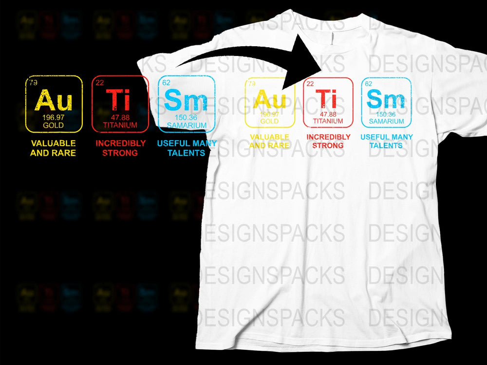 Periodic Table Elements T-Shirt, Unique Science Geek Gift, Colorful Chemistry Tee